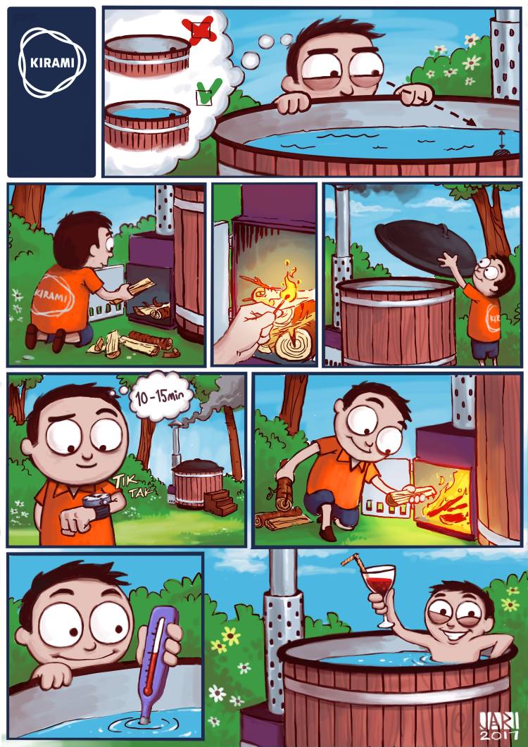 Un poêle à bois pour chauffer l'eau du bain | Kirami 