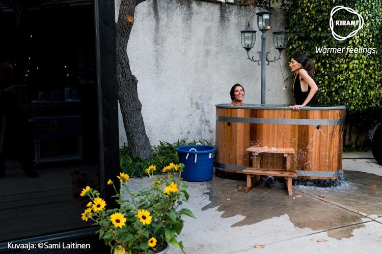 Quiconque le souhaitait pouvait essayer le sauna, la douche et le bain nordique et ils étaient nombreux à vouloir découvrir nos produits  | Kirami