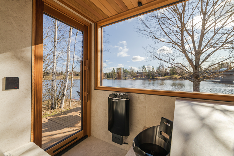 Kirami FinVision® -sauna Zero M - intérieur blanc corail