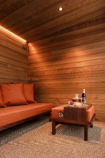 Kirami FinVision® -ensemble canapé pour salon d’hiver, avec revêtement orange